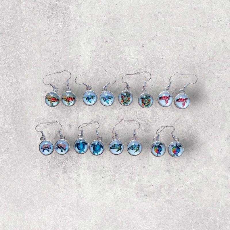 Schildkröten Cabochon Ohrringe von JaninaJewelryShop