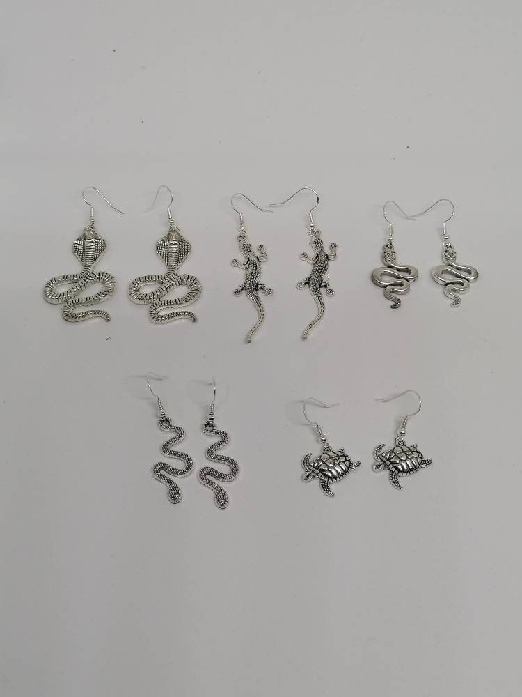 Schlangen, Eidechsen Und Schildkröten Ohrringe von JaninaJewelryShop