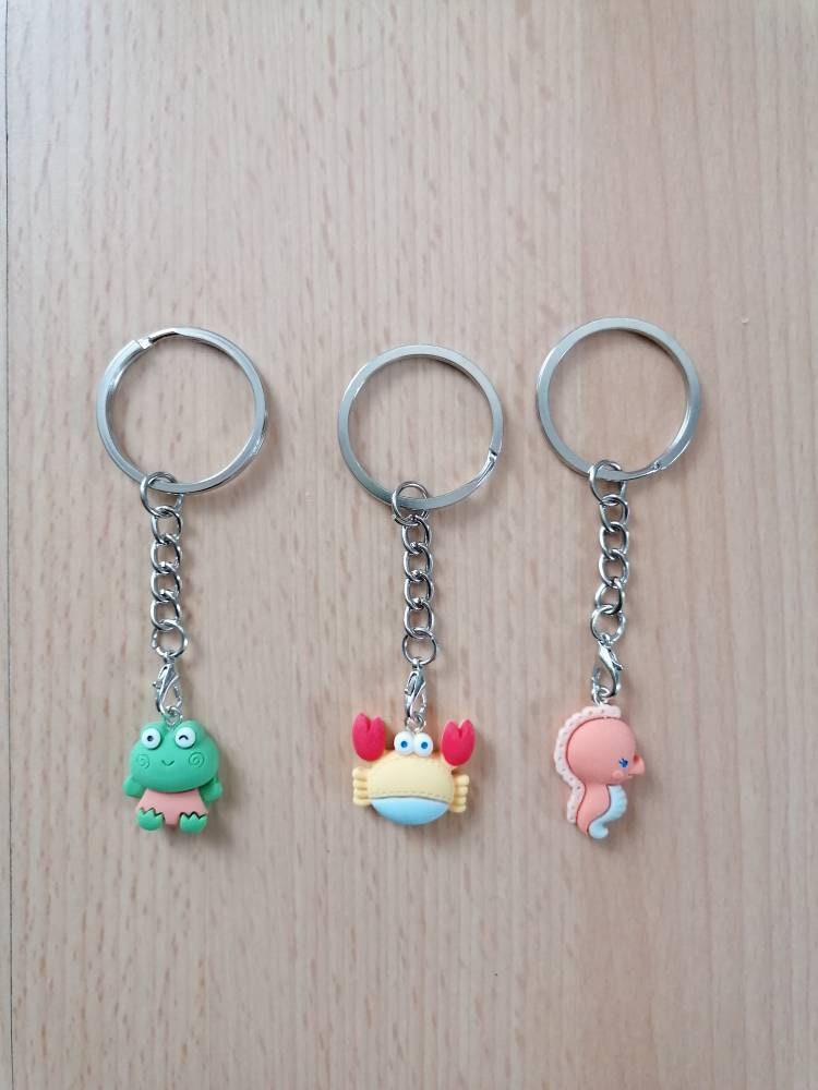 Süße Frosch, Krabbe Und Seepferdchen Schlüsselanhänger Süße Frosch, Krabbe Und Seepferdchen Schlüsselanhänger von JaninaJewelryShop