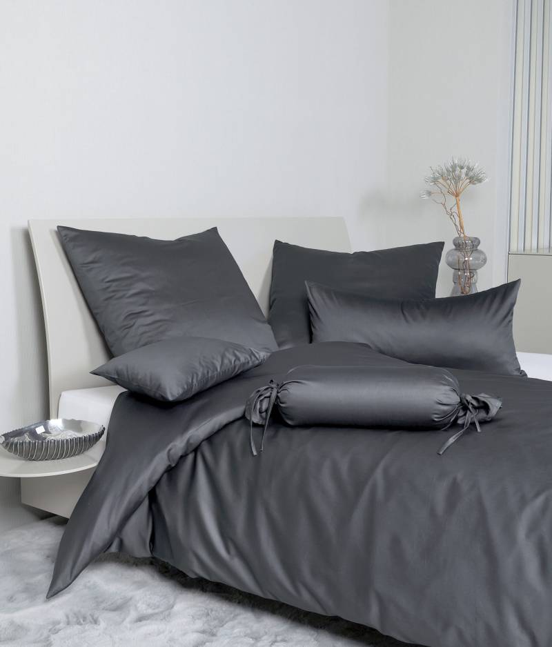 Janine Bettwäsche "Colors 31001" 3 Stk. tlg. feinfädige uni Bettwäsche für alle Jahreszeiten, Markenreißverschluss von Janine