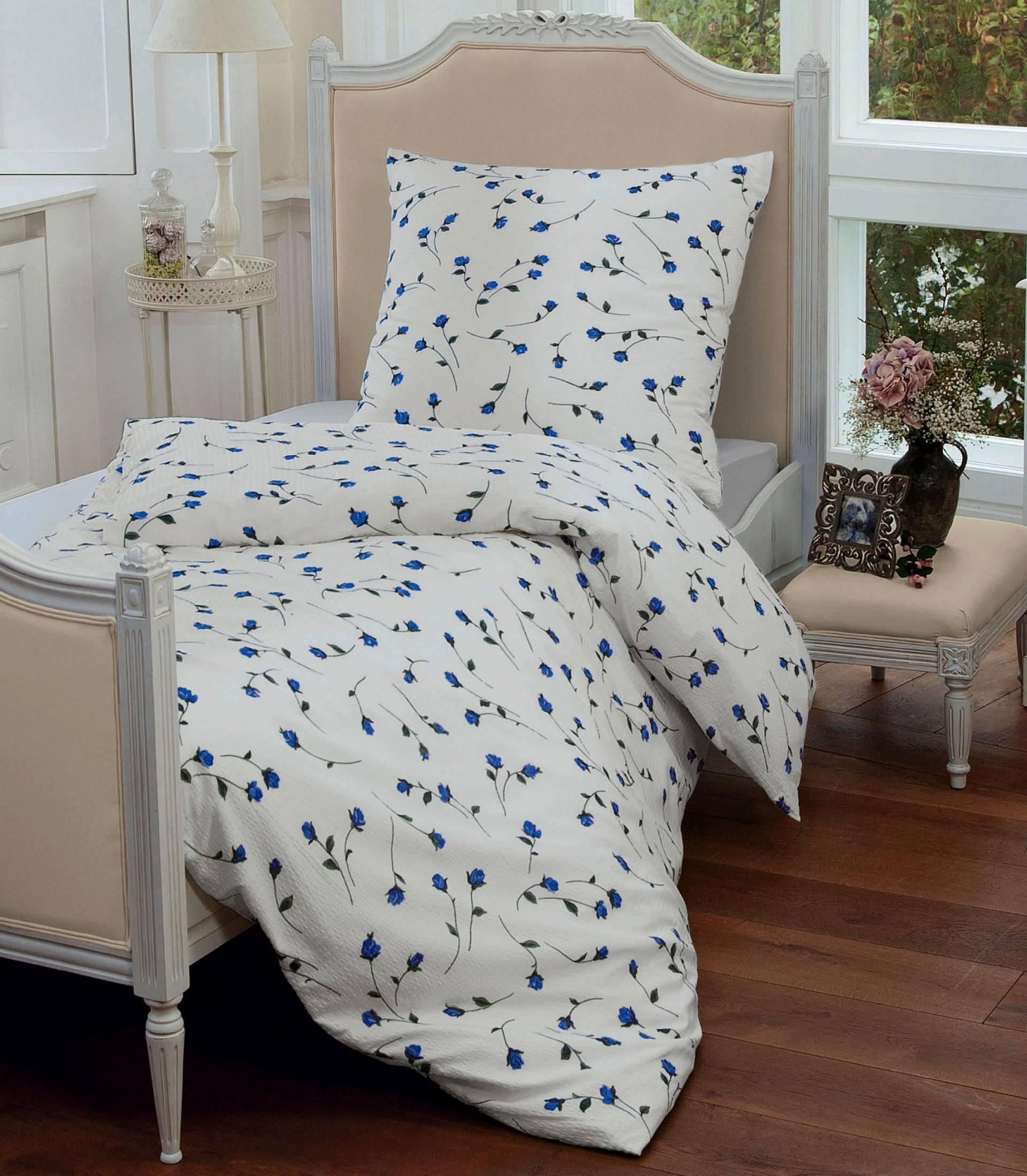 Janine Bettwäsche "Tango" 2 Stk. tlg. geblümte Bettwäsche aus Baumwolle, Bettwäsche mit Reißverschluss von Janine