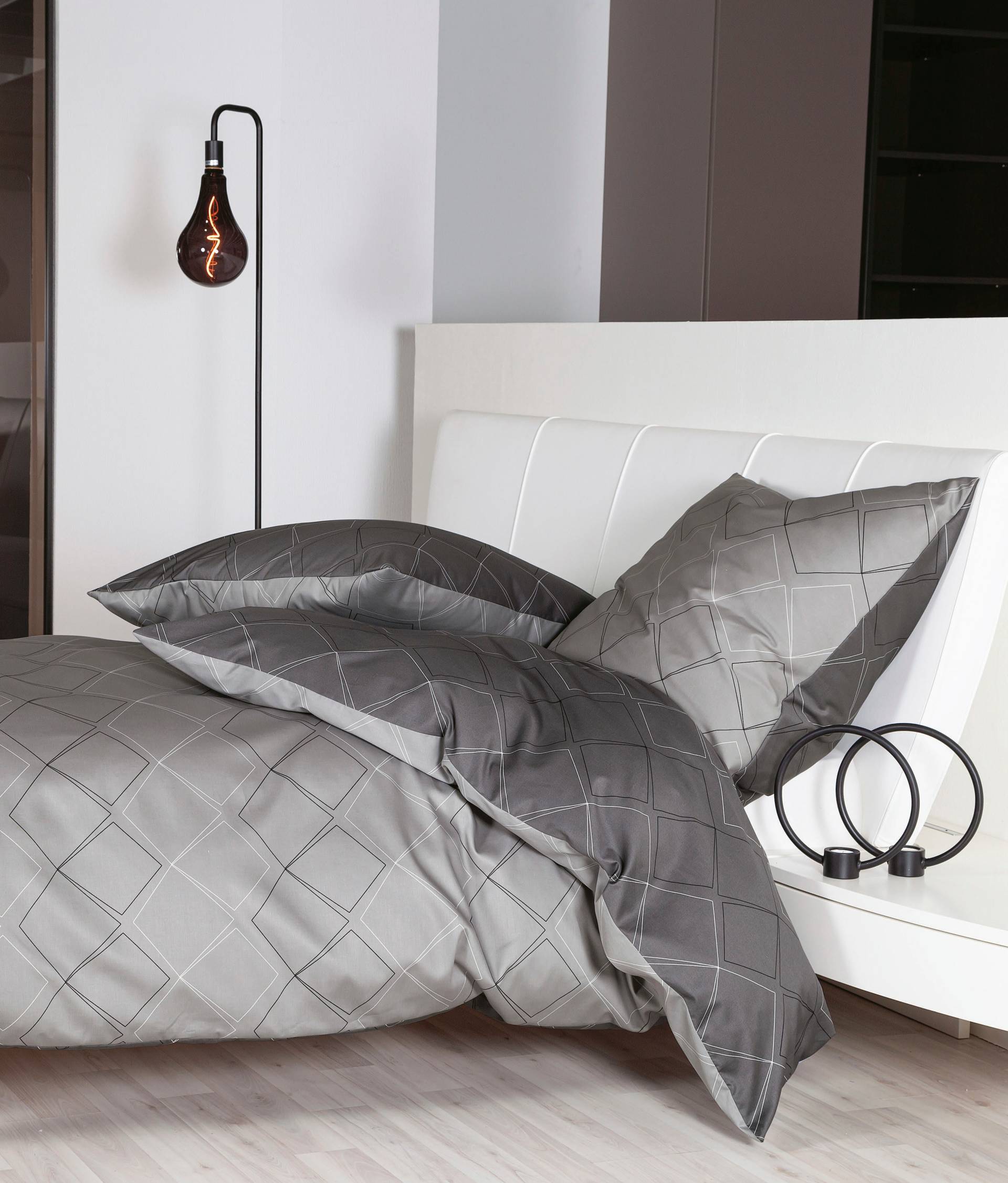 Janine Wendebettwäsche "J. D. 87053" 2 Stk. tlg. Bettwäsche aus Baumwolle, Bettwäsche mit Rauten-Design von Janine