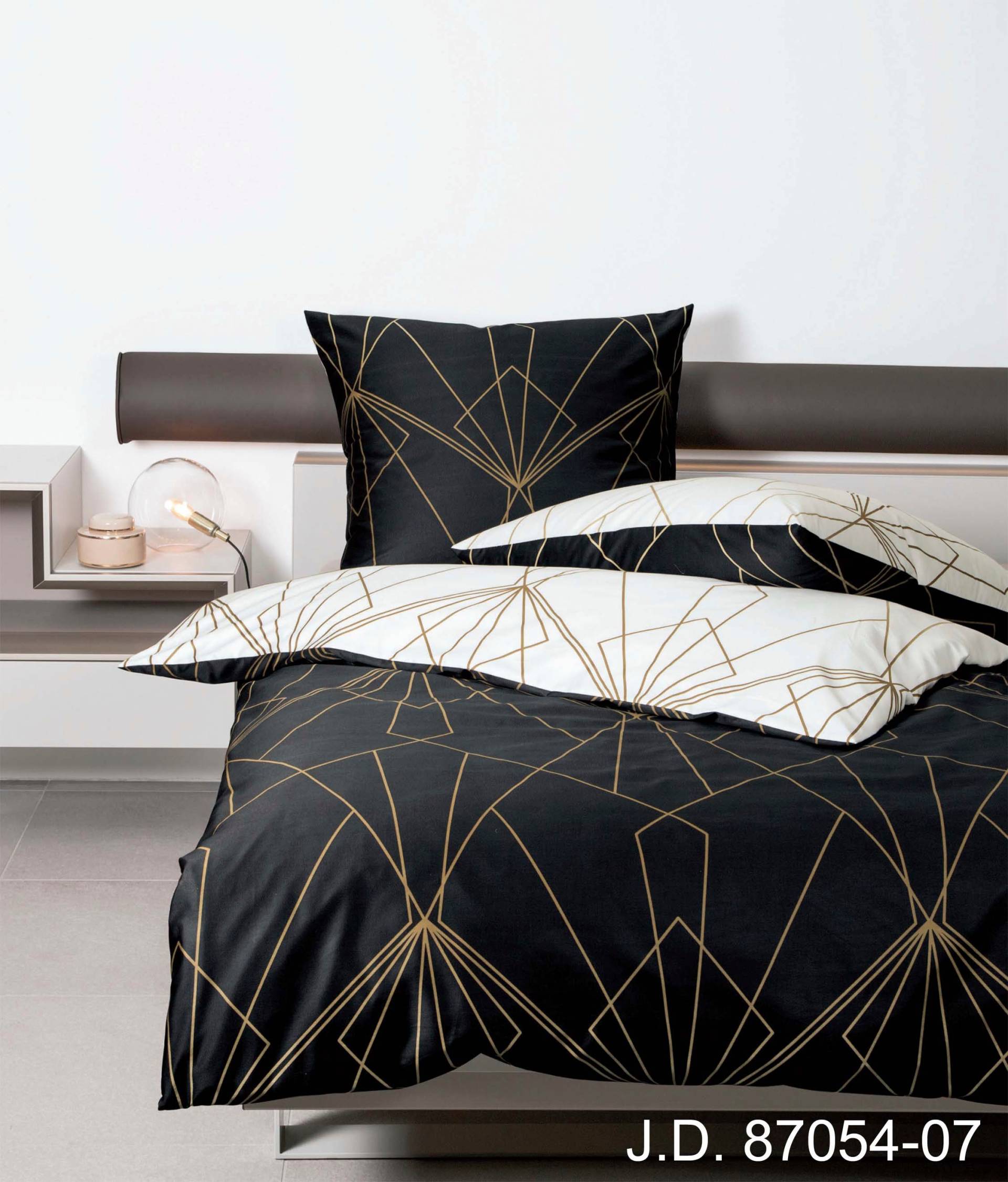 Janine Wendebettwäsche "J. D. 87054" 2 Stk. tlg. Bettwäsche aus Baumwolle mit grafischem Muster, Markenreißverschluss von Janine