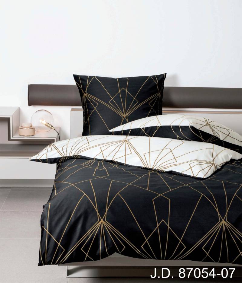 Janine Wendebettwäsche "J. D. 87054" 2 Stk. tlg. Bettwäsche aus Baumwolle mit grafischem Muster, Markenreißverschluss von Janine