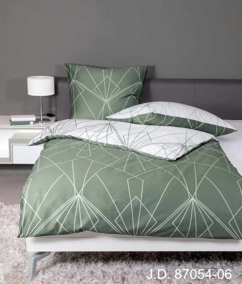 Janine Wendebettwäsche "J. D. 87054" 3 Stk. tlg. Bettwäsche aus Baumwolle mit grafischem Muster, Markenreißverschluss von Janine