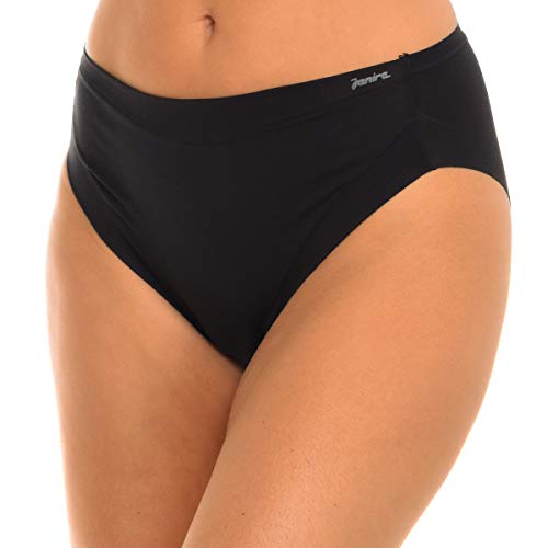 Damen Slip ~ Hose *Neu* Stretch Baumwolle Slip – unsichtbare Höschen – Schwarz – Größe S bis XL (1031862), Schwarz , 42 von Janira