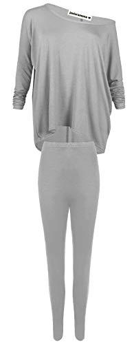 Janisramone Frauen Damen Ebene Batwing Hi Lo Baggy Oben Leggings Lounge Wear 2 Stck Co-ords Set Beiläufig Trainingsanzug von Janisramone