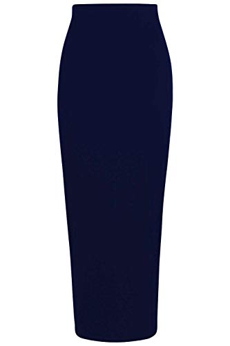 Janisramone Frauen Damen Ebene Midaxi Jersey Bodycon Tube Bleistift Sommer Lässig Longline Maxi Midi Rock von Janisramone