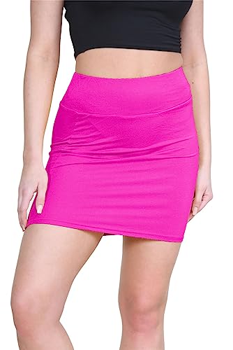 Janisramone Frauen Damen Hoch Tailliert Ebene Jersey Sommer Bodycon Tube Büro Bleistift Kurz Mini Rock von Janisramone