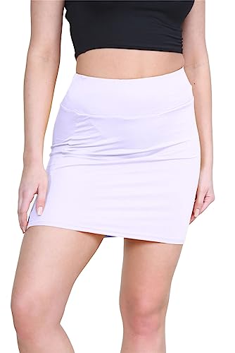 Janisramone Frauen Damen Hoch Tailliert Ebene Jersey Sommer Bodycon Tube Büro Bleistift Kurz Mini Rock von Janisramone