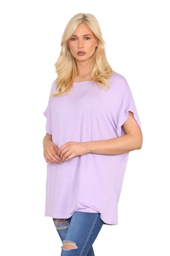 Janisramone Frauen Damen Neu Ebene aus Das Schulter Batwing Ärmel Bardot Baggy überdimensional T-Shirt T Top von Janisramone