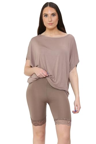 Janisramone Frauen Damen Neu Ebene aus Das Schulter Batwing Ärmel Bardot Baggy überdimensional T-Shirt T Top von Janisramone