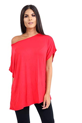 Janisramone Frauen Damen Neu Ebene aus Das Schulter Batwing Ärmel Bardot Baggy überdimensional T-Shirt T Top Janisramone Frauen Damen Neu Ebene aus Das Schulter Batwing Ärmel Bardot Baggy überdimensional T-Shirt T Top von Janisramone