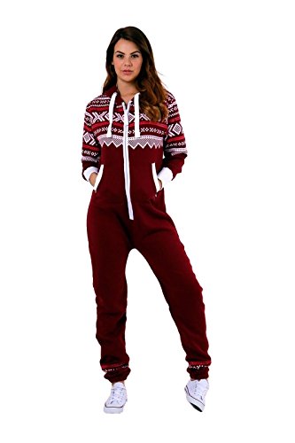 Janisramone Frauen Damen Neu aztekisch Drucken Kapuze Zip Up alles in Einem Jumpsuit Vlies Strampelanzug Playsuit Nachtwäsches von Janisramone