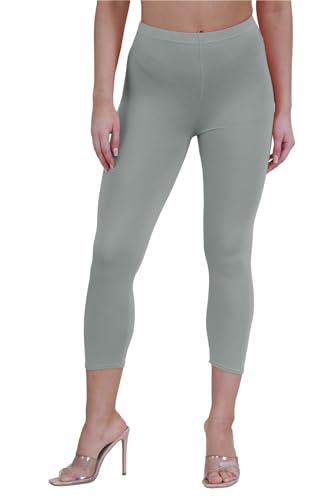 Janisramone Frauen Damen Neu einfach Dehnbar 3/4 Leggings Training Tights Fitnessstudio Beschnitten Capri Aktiv Hose von Janisramone