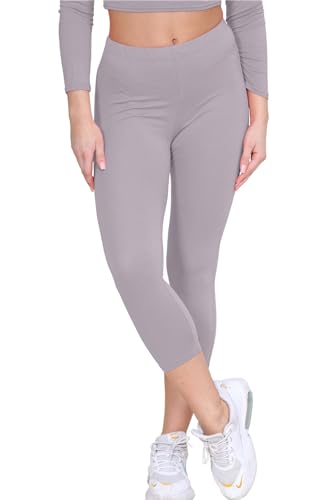 Janisramone Frauen Damen Neu einfach Dehnbar 3/4 Leggings Training Tights Fitnessstudio Beschnitten Capri Aktiv Hose von Janisramone