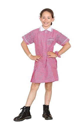 Janisramone Mädchen Kinder Neu Gingham Prüfen Schule Kurz Ärmel Sommer Falten Pinafore Uniform Kleid 3-20 Alter von Janisramone