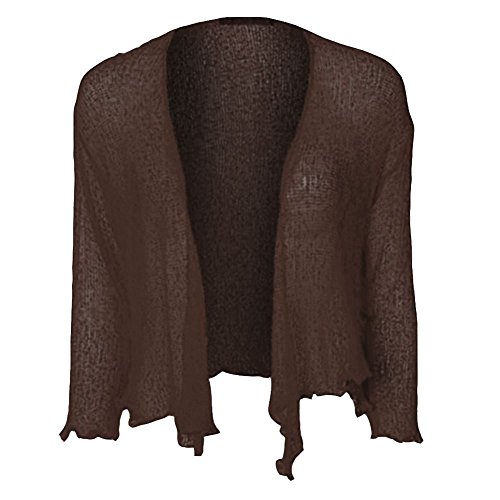 Janisramone Neu Damen Damen Doppelt Fein Stricken Bali Krawatte nach Oben Bolero Achselzucken Beschnitten Dehnbar Strickjacke Top von Janisramone