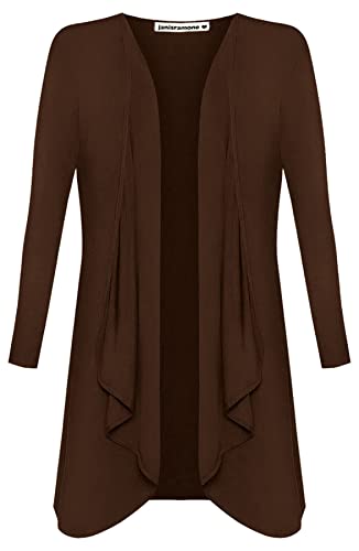 janisramone Damen Strickjacke mit Einstecksaum und offenem Saum, Boyfriend-Wasserfall-Jersey, langärmeliges Oberteil, Übergröße, braun, 50 DE/52 DE Mehr janisramone Damen Strickjacke mit Einstecksaum und offenem Saum, Boyfriend-Wasserfall-Jersey, langärmeliges Oberteil, Übergröße, braun, 50 DE/52 DE Mehr von Janisramone