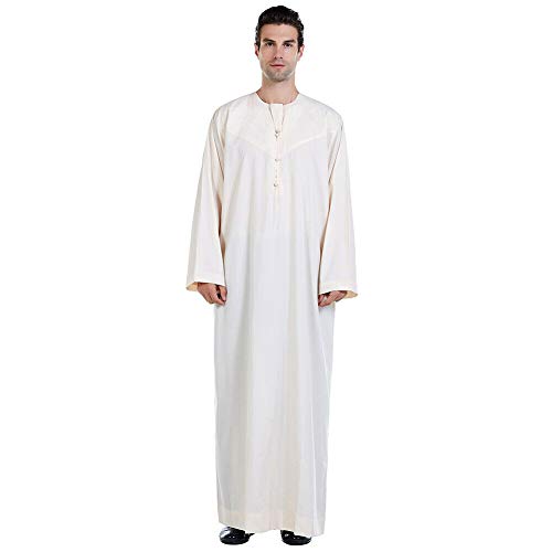 Janjunsi Arabische Muslimische Dishdasha Robe, Naher Osten Thobe Islamische Ethnische Kleidung Indian Kaftan Church Prayer Kandoura für Männer von Janjunsi