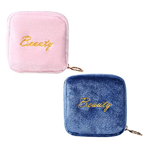 Mini-Make-up-Tasche, Samt, Kosmetiktasche, kleine Lippenstift-Aufbewahrungstasche für Frauen, Mädchen, Schwester, Freundin, Geschenkideen für Frauen, 2 Stück, rose Mini-Make-up-Tasche, Samt, Kosmetiktasche, kleine Lippenstift-Aufbewahrungstasche für Frauen, Mädchen, Schwester, Freundin, Geschenkideen für Frauen, 2 Stück, rose von Jankolon