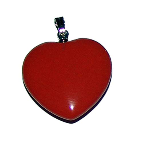 Joyas Janni Anhänger Herz rot aus Jaspis mit silbernem Metallauge, ca. 20 mm, SC-AN-HERZ-JAS-20 mm, Marke, Einheitsgröße, Metall, Kein Edelstein von Joyas Janni
