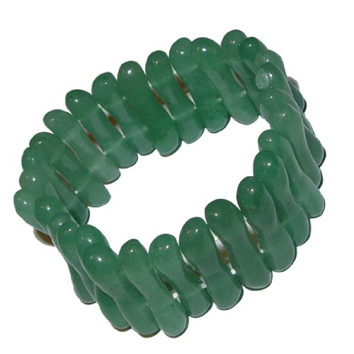 1 Stück Aventurin grün Armband schönes Edelsteinarmband ein echter Hingucker doppelt elastisch aufgezogen.(2574) von Janni-Shop-Armbänder