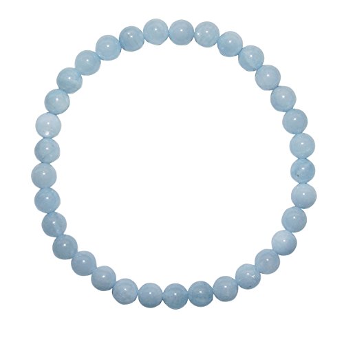 Aquamarin Beryll blau Armband Kugel.Ø 6 mm A* Super Qualität schöne blaue Aqua Farbe.(3851) von Janni-Shop-Armbänder