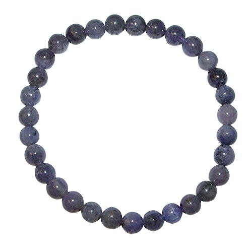 Iolith Armband 6 mm Ø Kugel man nennt ihn auch ugs. Wasser Saphir auf elastischem Band aufgezogen.(4242) von Janni-Shop-Armbänder