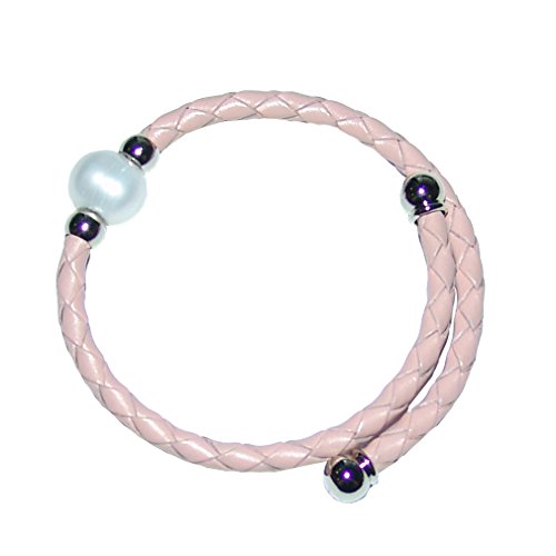 Janni-Shop-Armbänder Leder Armband/Reif rosa geflochten mit Süßwasser Perle Creme weiß EIN echter Hingucker schlicht und edel ! Janni-Shop-Armbänder Leder Armband/Reif rosa geflochten mit Süßwasser Perle Creme weiß EIN echter Hingucker schlicht und edel ! von Janni-Shop-Armbänder
