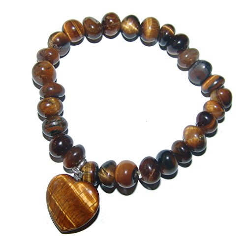 Janni-Shop-Armbänder Tigerauge Armband mit Herz Charme Anhänger EIN echter Hingucker von Janni-Shop-Armbänder