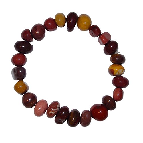 Mookait Armband schönes Trommelstein Edelstein Armband ein echter Hingucker elastisch aufgezogen.(4010) von Lupsty