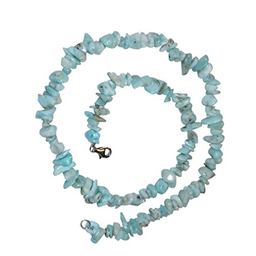 Larimar Splitter Kette 45 cm Länge auch Atlantisstein genannt mit silberfarbenem Karabinerverschluss.(3535) von Janni-Shop-Splitter Ketten und Armbänder