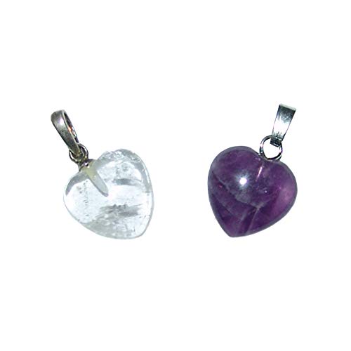 Joyas Janni Mini-Anhänger Herz aus Amethyst und Bergkristall mit silbernem Westen, ca. 12 mm, Marke SC-AN-BE+Am-Herz-Mini, Einheitsgröße, Metall, Kein Edelstein von Joyas Janni