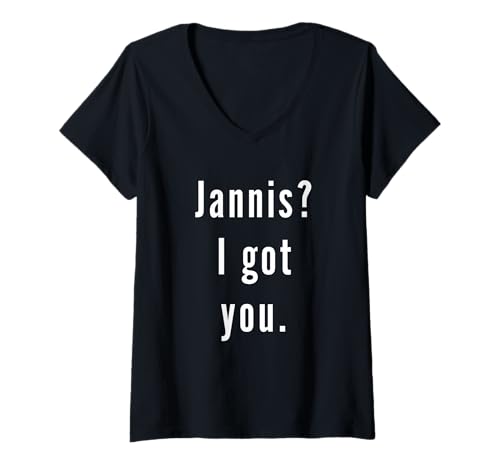 Damen Jannis? Ich hab dich. T-Shirt mit V-Ausschnitt Damen Jannis? Ich hab dich. T-Shirt mit V-Ausschnitt von Jannis? I.Got.You. Birthday Name Funny