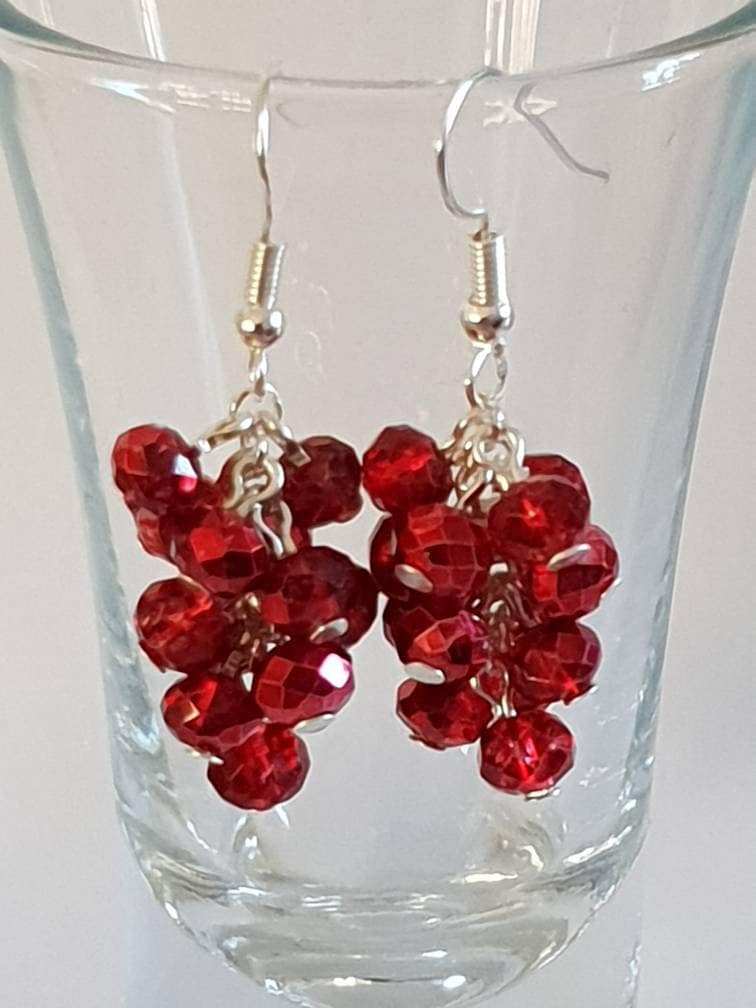 45 Mm Crystal Chunky Cluster Ohrringe, Auswahl An Farben, Statement-Ohrringe, Geschenkideen, Mode Bead Baumeln Ohrringe von JansGems2012