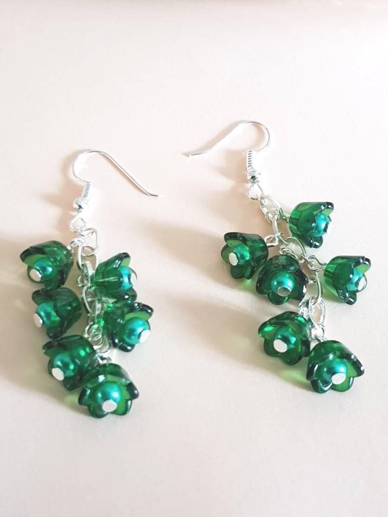 60 Mm Blume Chunky Cluster Ohrringe, Statement Geschenkideen, Mode Bead Baumeln Ohrringe von JansGems2012