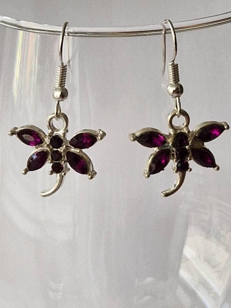 Libelle Ohrringe, Baumeln Neuheit Gemmed Charm Ohrringe von JansGems2012