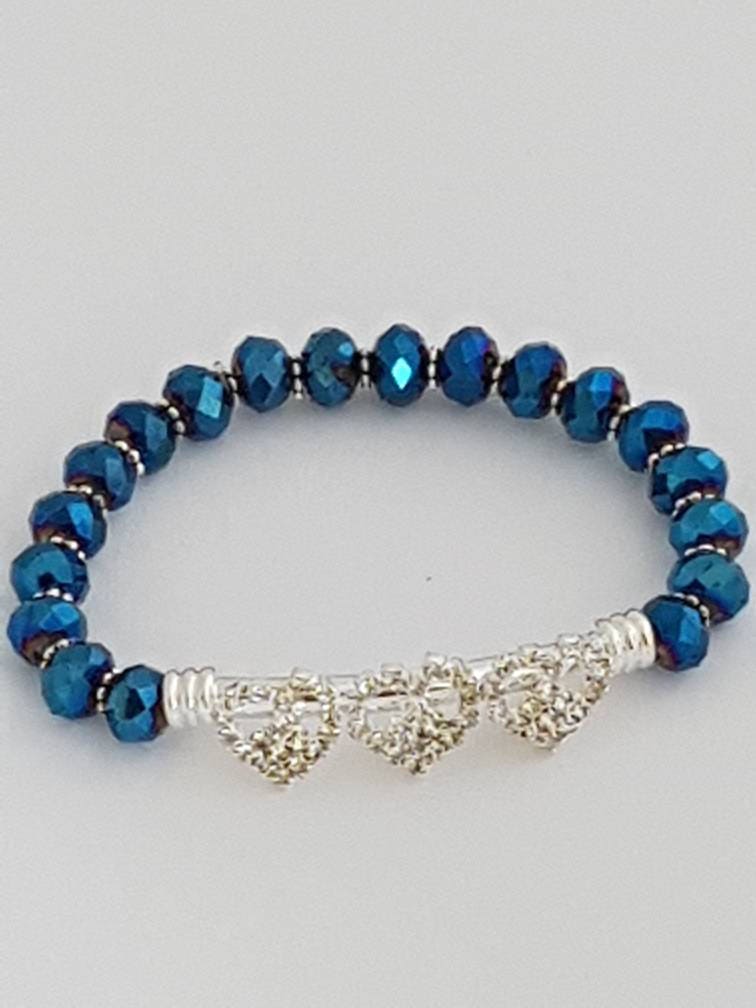 Sale Artikel Kristall Bettelarmband, Statement Armband von JansGems2012