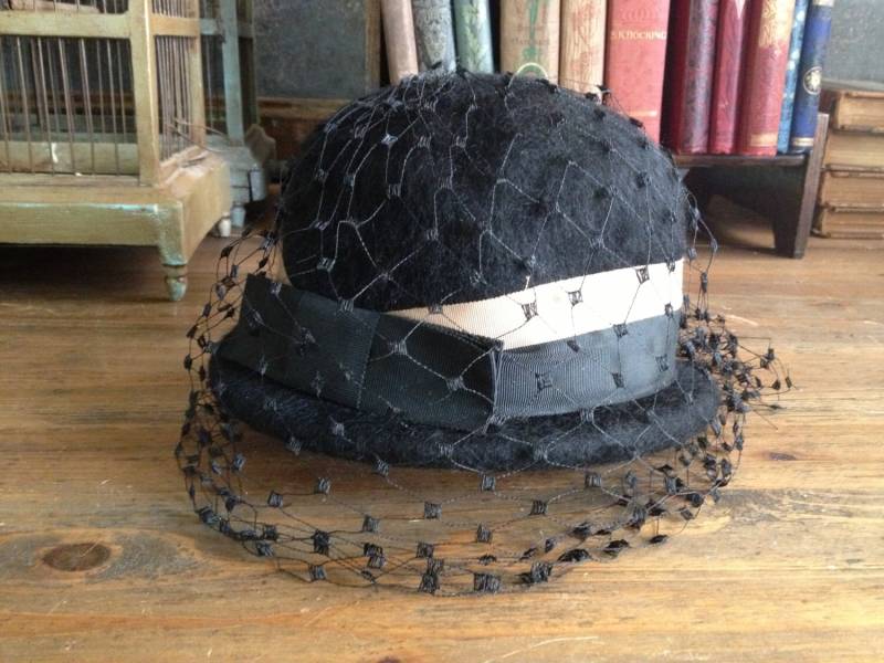 1940Er Derby Bowler Hut Henry Pollak Schwarz Gefilzte Wolle von JansVintageStuff