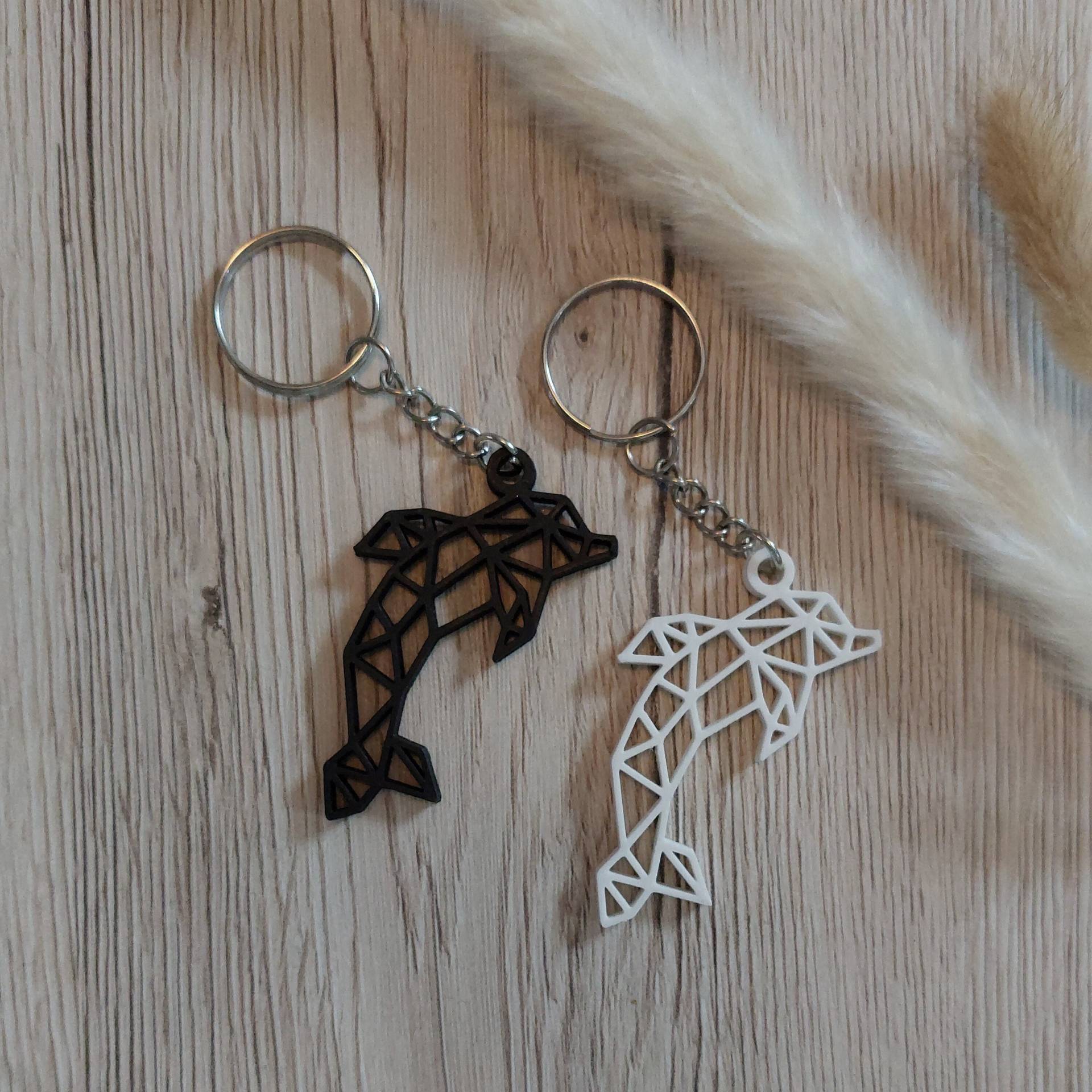 Delfin Schlüsselanhänger/Taschenanhänger, 3D Gedruckt, Einzigartiges Geschenk, Schwarz, Weiß , Pla/Kunststoff Delfin Schlüsselanhänger/Taschenanhänger, 3D Gedruckt, Einzigartiges Geschenk, Schwarz, Weiß , Pla/Kunststoff von Jansprint