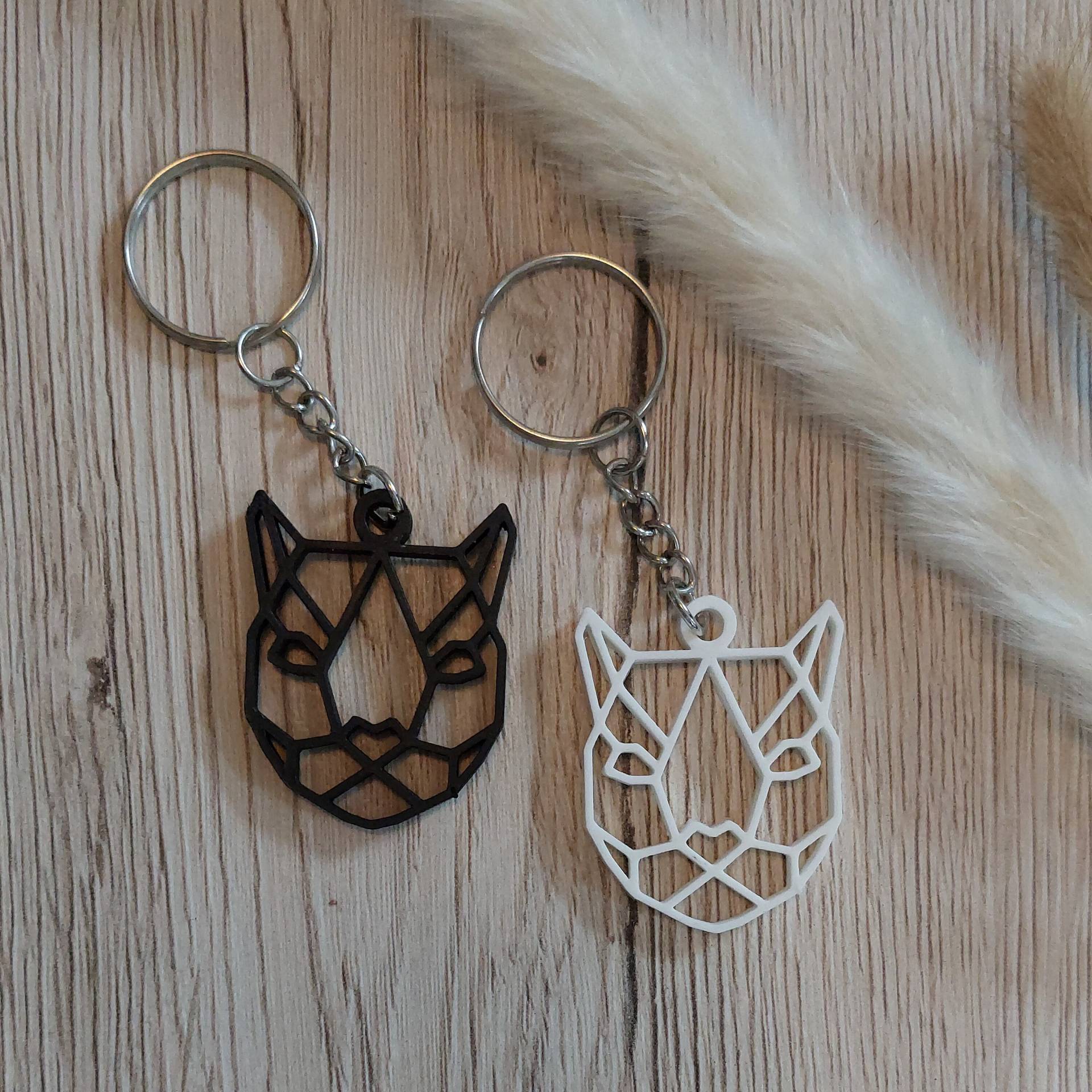 Katzen Schlüsselanhänger/Taschenanhänger, 3D Gedruckt, Einzigartiges Geschenk, Schwarz, Weiß , Pla/Kunststoff Katzen Schlüsselanhänger/Taschenanhänger, 3D Gedruckt, Einzigartiges Geschenk, Schwarz, Weiß , Pla/Kunststoff von Jansprint