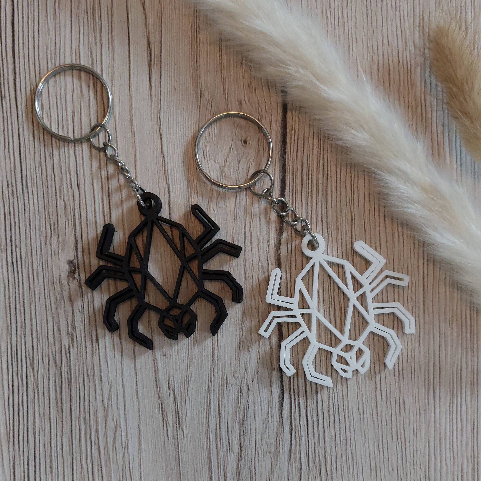 Spinnen Schlüsselanhänger/Taschenanhänger, 3D Gedruckt, Einzigartiges Geschenk, Schwarz, Weiß , Pla/Kunststoff Spinnen Schlüsselanhänger/Taschenanhänger, 3D Gedruckt, Einzigartiges Geschenk, Schwarz, Weiß , Pla/Kunststoff von Jansprint