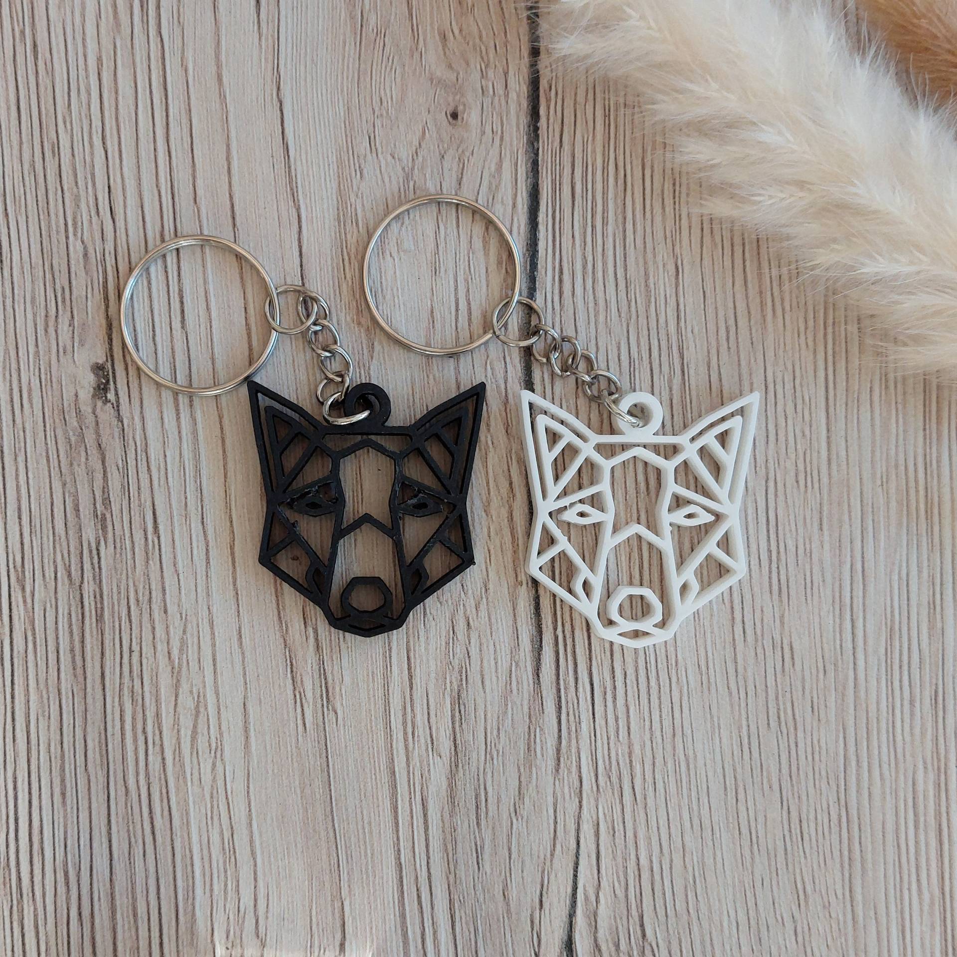 Wolf Schlüsselanhänger/Taschenanhänger, 3D Gedruckt, Einzigartiges Geschenk, Schwarz, Weiß , Pla/Kunststoff Wolf Schlüsselanhänger/Taschenanhänger, 3D Gedruckt, Einzigartiges Geschenk, Schwarz, Weiß , Pla/Kunststoff von Jansprint