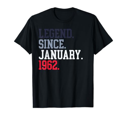 Legende seit Januar 1962 für Männer Januar 1962 60 Jahre T-Shirt von January Birthday Shirts For Women 1962 Men 1962