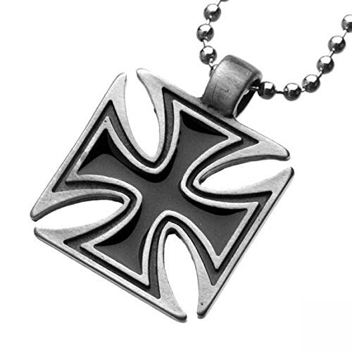 January Anhänger Eisernes Kreuz mit Kugelkette, Halskette für Erwachsene, Klassisch, Silber, Edelstahl, NECKLACE January Anhänger Eisernes Kreuz mit Kugelkette, Halskette für Erwachsene, Klassisch, Silber, Edelstahl, NECKLACE von Piratenladen