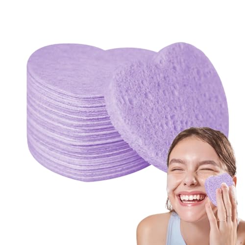 Herz Gesichtsschwämme - Leichtes Gesichtsschwamm-Set, 50 Stück Kosmetik Spa Schwämme | Dureble Kosmetik Herzförmige Gesichtsschwämme mit Wabenstruktur, Make-up-Entferner Gesichtsschwämme Pack für von Janurium