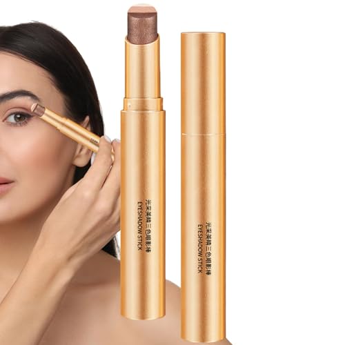Lidschattenstift - 3-lagiger Rahmen-Lidschatten-Stift Leichter Eyeshadow Pencil Wasserdicht Cream | Glitter Lidschatten, Lidschatten Sticks von Janurium