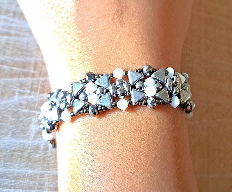 Khéops-Glasperlenarmband Von Puca, Purecristal-Perlen Khéops-Glasperlenarmband Von Puca, Purecristal-Perlen von Janyscrea