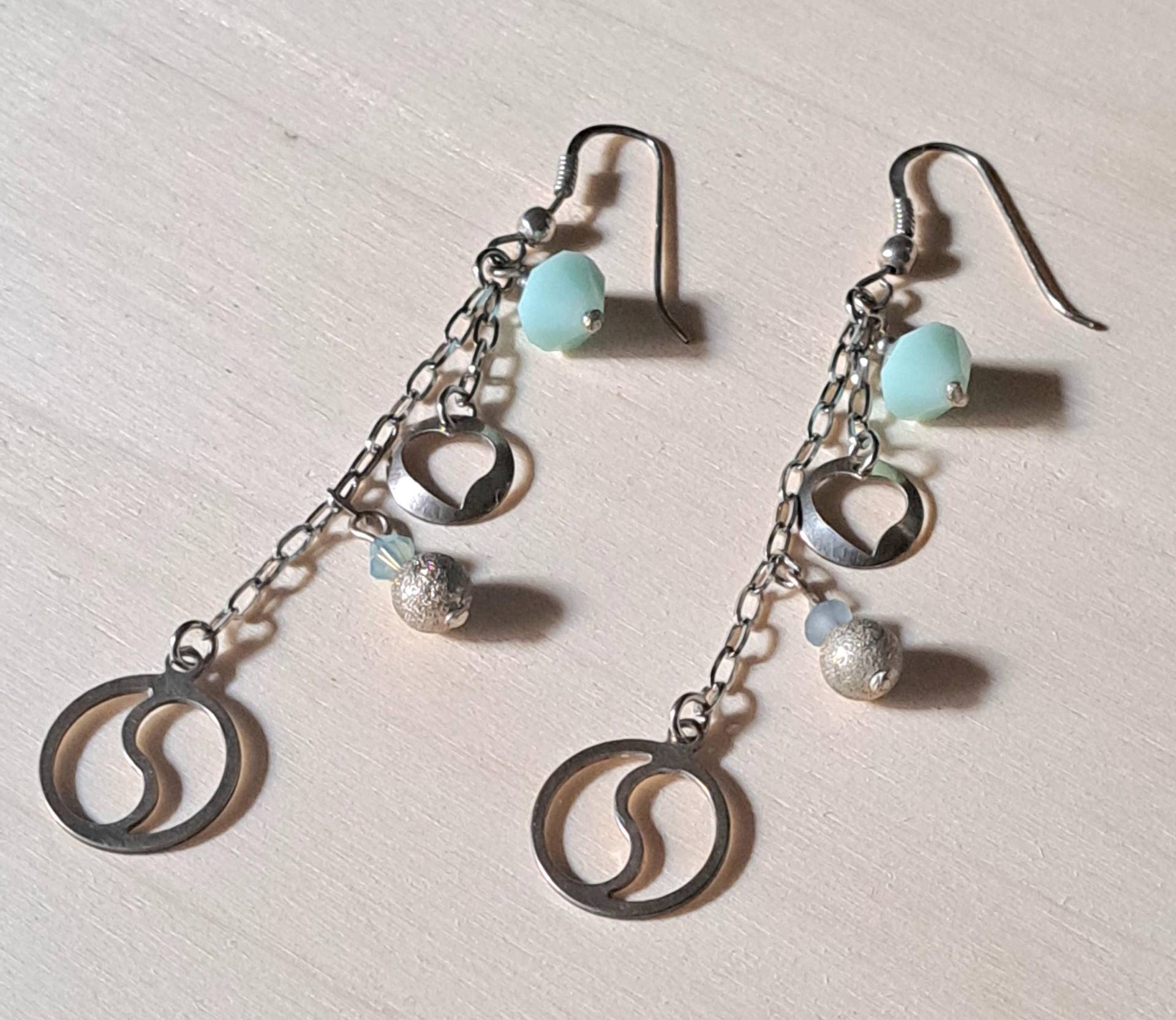 Yin Und Yang Ohrringe Aus 925Er Silber, Kreisel Purecrystal von Janyscrea